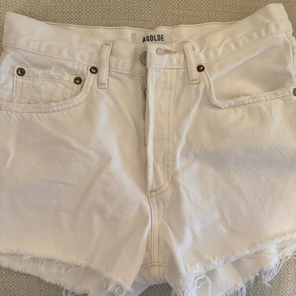 Agolde Parker Vintage cut off shorts. Size 25. White